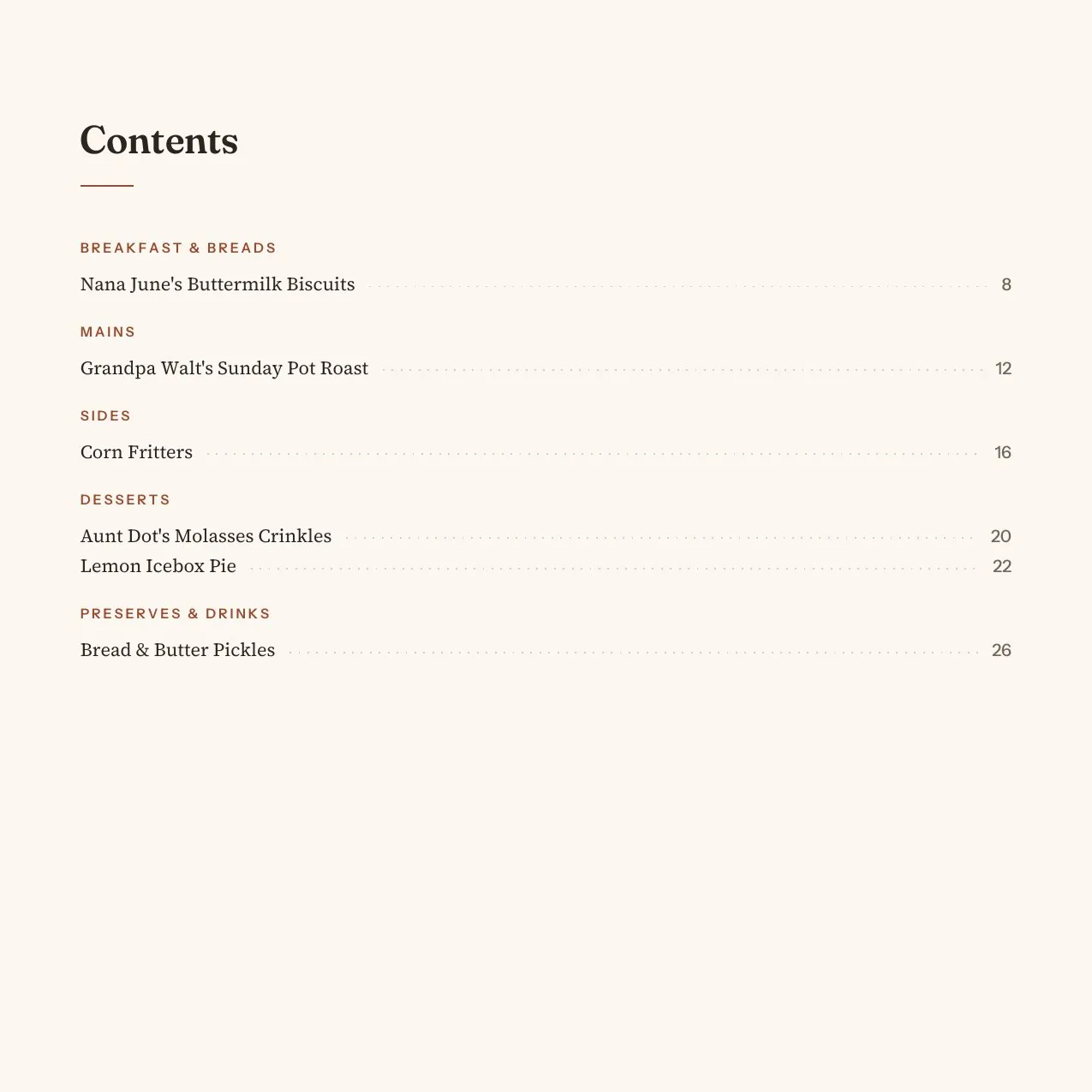 Contents page